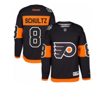 Men's Reebok Philadelphia Flyers #8 Dave Schultz Authentic Black 2017 Stadium Series NHL Jersey