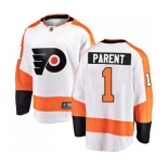 Philadelphia Flyers #1 Bernie Parent Fanatics Branded White Away Breakaway NHL Jersey