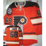 nhl jerseys philadelphia flyers #68 jagr orange[sleeves #68][black number&winter classic]