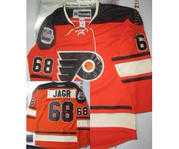 nhl jerseys philadelphia flyers #68 jagr orange[sleeves #68][black number&winter classic]