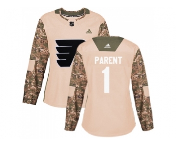 Women Adidas Philadelphia Flyers #1 Bernie Parent Camo Authentic 2017 Veterans Day Stitched NHL Jersey