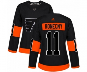 Women Adidas Philadelphia Flyers #11 Travis Konecny Authentic Black Alternate NHL Jersey