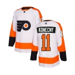 Women Adidas Philadelphia Flyers #11 Travis Konecny Authentic White Away NHL Jersey