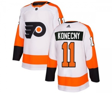 Women Adidas Philadelphia Flyers #11 Travis Konecny Authentic White Away NHL Jersey