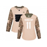 Women Adidas Philadelphia Flyers #11 Travis Konecny Camo Authentic 2017 Veterans Day Stitched NHL Jersey