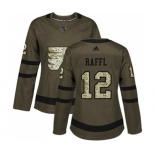 Women Adidas Philadelphia Flyers #12 Michael Raffl Authentic Green Salute to Service NHL Jersey