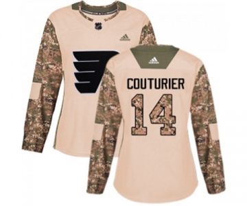 Women Adidas Philadelphia Flyers #14 Sean Couturier Authentic Camo Veterans Day Practice NHL Jersey