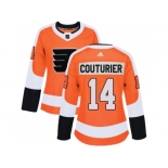 Women Adidas Philadelphia Flyers #14 Sean Couturier Orange Home Authentic Stitched NHL Jersey