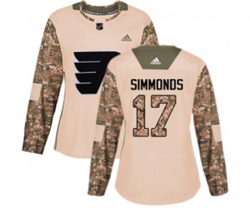 Women Adidas Philadelphia Flyers #17 Wayne Simmonds Authentic Camo Veterans Day Practice NHL Jersey