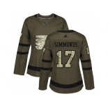 Women Adidas Philadelphia Flyers #17 Wayne Simmonds Green Salute to Service Stitched NHL Jersey