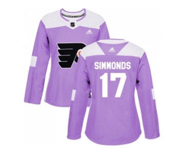 Women Adidas Philadelphia Flyers #17 Wayne Simmonds Purple Authentic Fights Cancer Stitched NHL Jersey