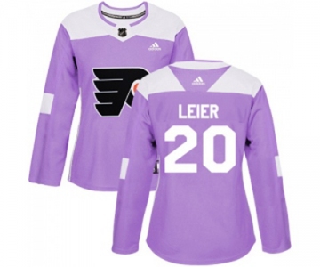 Women Adidas Philadelphia Flyers #20 Taylor Leier Authentic Purple Fights Cancer Practice NHL Jersey