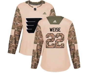 Women Adidas Philadelphia Flyers #22 Dale Weise Authentic Camo Veterans Day Practice NHL Jersey