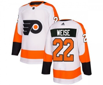 Women Adidas Philadelphia Flyers #22 Dale Weise Authentic White Away NHL Jersey