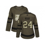 Women Adidas Philadelphia Flyers #24 Matt Read Green Salute to Service Stitched NHL Jersey