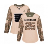 Women Adidas Philadelphia Flyers #25 James Van Riemsdyk Authentic Camo Veterans Day Practice NHL Jersey