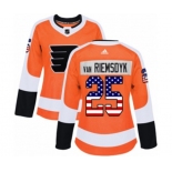 Women Adidas Philadelphia Flyers #25 James Van Riemsdyk Authentic Orange USA Flag Fashion NHL Jersey