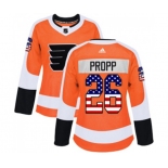 Women Adidas Philadelphia Flyers #26 Brian Propp Authentic Orange USA Flag Fashion NHL Jersey