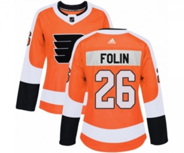 Women Adidas Philadelphia Flyers #26 Christian Folin Authentic Orange Home NHL Jersey