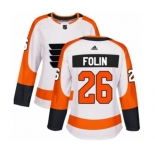 Women Adidas Philadelphia Flyers #26 Christian Folin Authentic White Away NHL Jersey