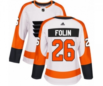 Women Adidas Philadelphia Flyers #26 Christian Folin Authentic White Away NHL Jersey