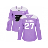 Women Adidas Philadelphia Flyers #27 Ron Hextall Purple Authentic Fights Cancer Stitched NHL Jersey