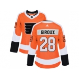 Women Adidas Philadelphia Flyers #28 Claude Giroux Orange Home Authentic Stitched NHL Jersey