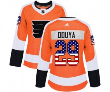 Women Adidas Philadelphia Flyers #29 Johnny Oduya Authentic Orange USA Flag Fashion NHL Jersey