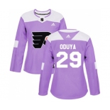 Women Adidas Philadelphia Flyers #29 Johnny Oduya Authentic Purple Fights Cancer Practice NHL Jersey