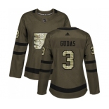 Women Adidas Philadelphia Flyers #3 Radko Gudas Authentic Green Salute to Service NHL Jersey