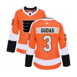 Women Adidas Philadelphia Flyers #3 Radko Gudas Authentic Orange Home NHL Jersey