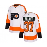 Women Adidas Philadelphia Flyers #37 Brian Elliott Authentic White Away NHL Jersey