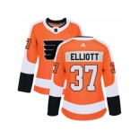 Women Adidas Philadelphia Flyers #37 Brian Elliott Orange Home Authentic Stitched NHL Jersey