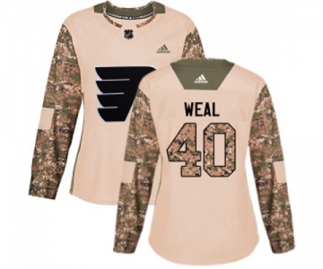 Women Adidas Philadelphia Flyers #40 Jordan Weal Authentic Camo Veterans Day Practice NHL Jersey