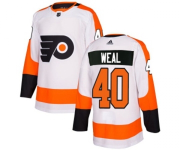 Women Adidas Philadelphia Flyers #40 Jordan Weal Authentic White Away NHL Jersey