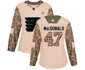 Women Adidas Philadelphia Flyers #47 Andrew MacDonald Authentic Camo Veterans Day Practice NHL Jersey