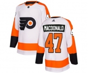 Women Adidas Philadelphia Flyers #47 Andrew MacDonald Authentic White Away NHL Jersey