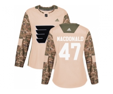 Women Adidas Philadelphia Flyers #47 Andrew MacDonald Camo Authentic 2017 Veterans Day Stitched NHL Jersey