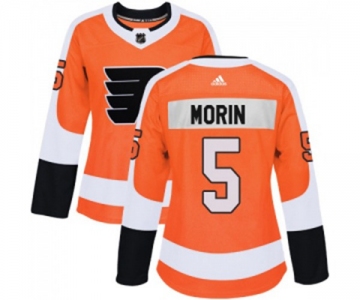 Women Adidas Philadelphia Flyers #5 Samuel Morin Authentic Orange Home NHL Jersey