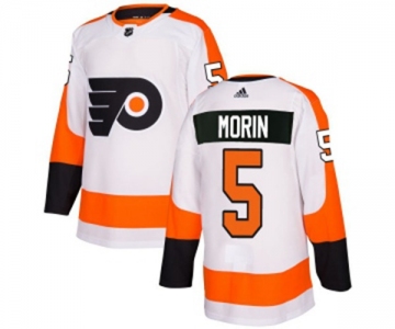 Women Adidas Philadelphia Flyers #5 Samuel Morin Authentic White Away NHL Jersey