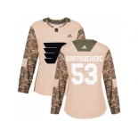 Women Adidas Philadelphia Flyers #53 Shayne Gostisbehere Camo Authentic 2017 Veterans Day Stitched NHL Jersey