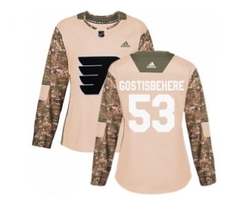 Women Adidas Philadelphia Flyers #53 Shayne Gostisbehere Camo Authentic 2017 Veterans Day Stitched NHL Jersey