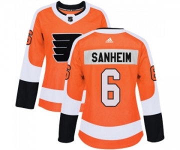 Women Adidas Philadelphia Flyers #6 Travis Sanheim Authentic Orange Home NHL Jersey