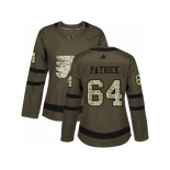 Women Adidas Philadelphia Flyers #64 Nolan Patrick Green Salute to Service Stitched NHL Jersey