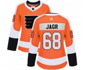 Women Adidas Philadelphia Flyers #68 Jaromir Jagr Authentic Orange Home NHL Jersey