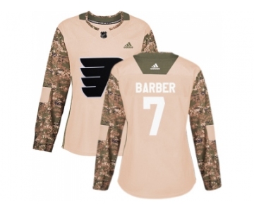 Women Adidas Philadelphia Flyers #7 Bill Barber Camo Authentic 2017 Veterans Day Stitched NHL Jersey