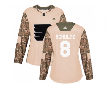 Women Adidas Philadelphia Flyers #8 Dave Schultz Camo Authentic 2017 Veterans Day Stitched NHL Jersey