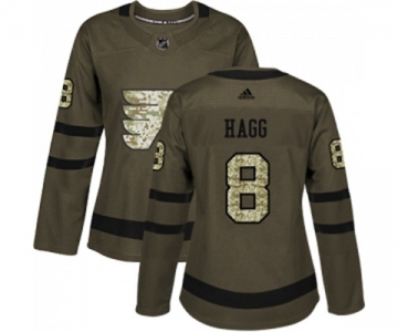 Women Adidas Philadelphia Flyers #8 Robert Hagg Authentic Green Salute to Service NHL Jersey