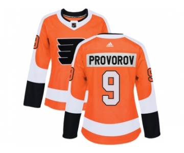 Women Adidas Philadelphia Flyers #9 Ivan Provorov Orange Home Authentic Stitched NHL Jersey