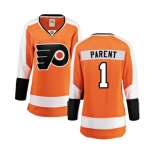 Women Philadelphia Flyers #1 Bernie Parent Fanatics Branded Orange Home Breakaway NHL Jersey